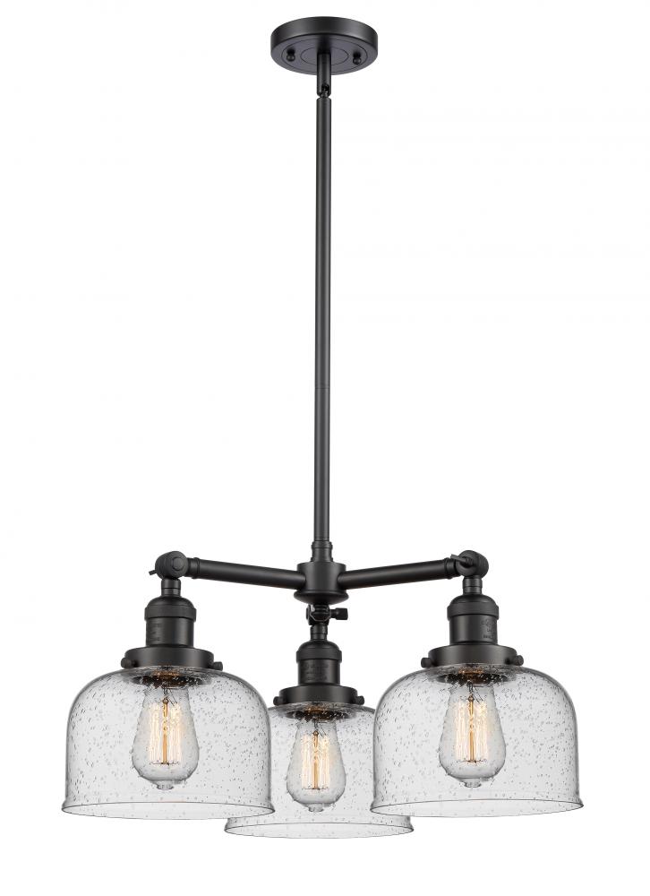 Bell - 3 Light - 22 inch - Matte Black - Stem Hung - Chandelier