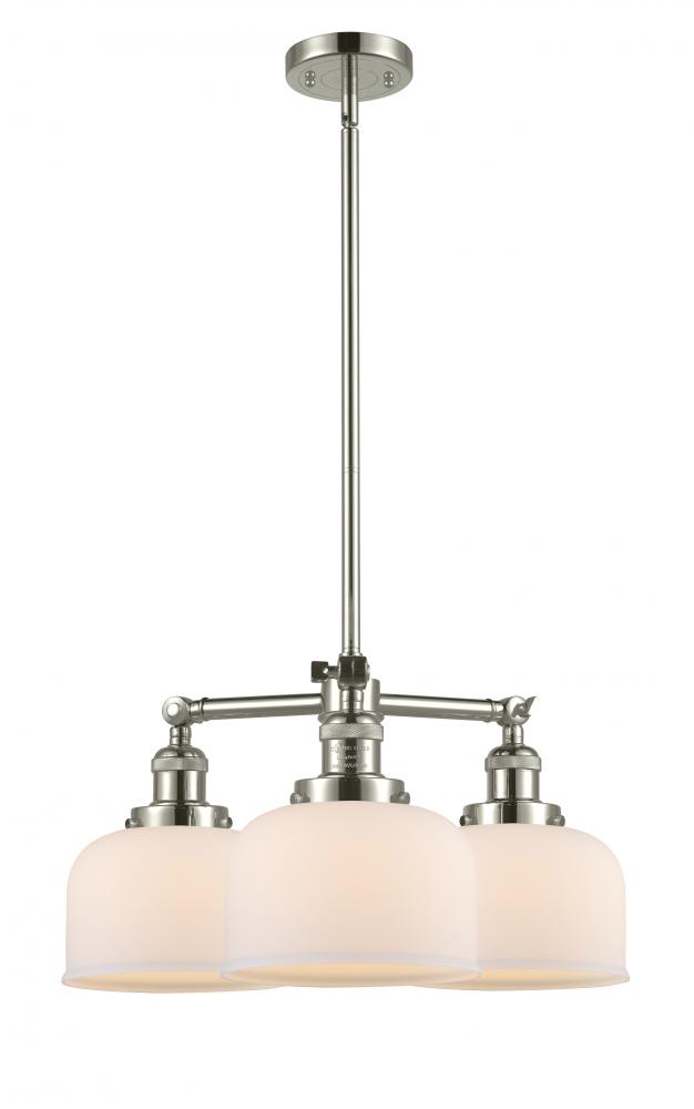 Bell - 3 Light - 22 inch - Polished Nickel - Stem Hung - Chandelier