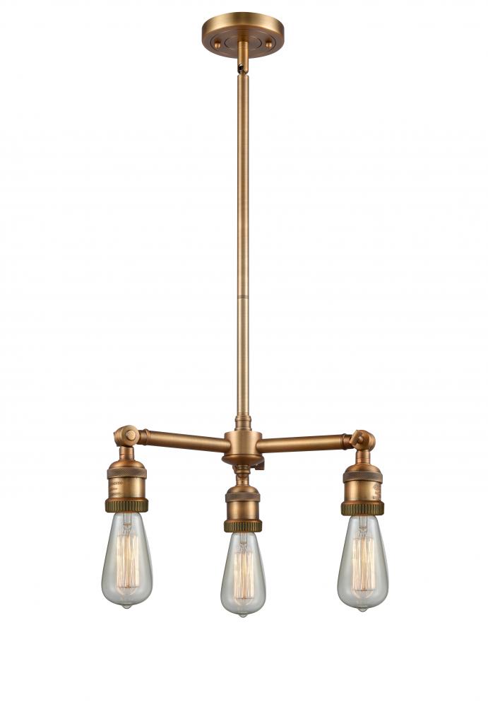 Bare Bulb 3 Light Chandelier