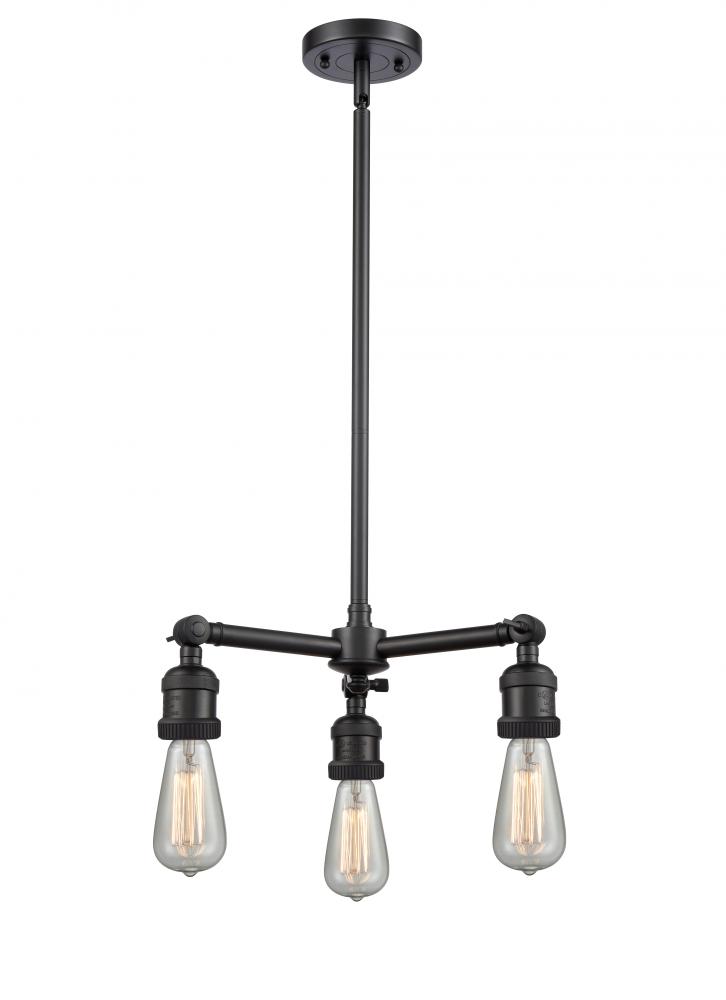 Bare Bulb 3 Light Chandelier