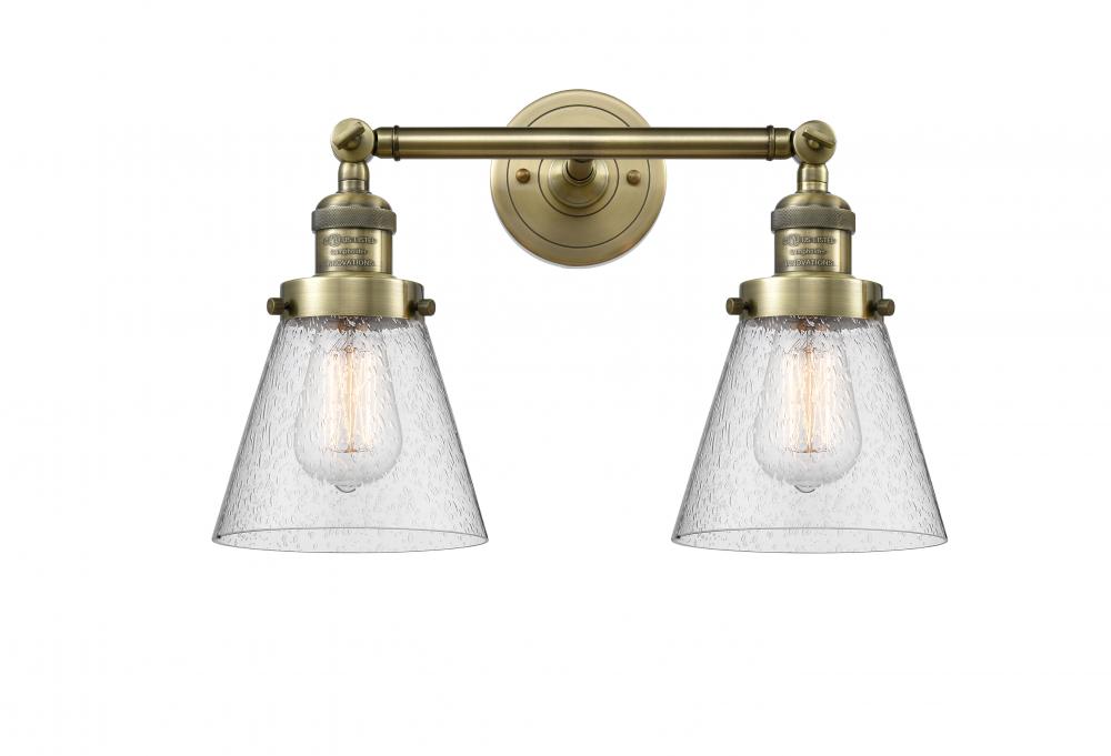 Cone - 2 Light - 16 inch - Antique Brass - Adjustable Bath Vanity Light