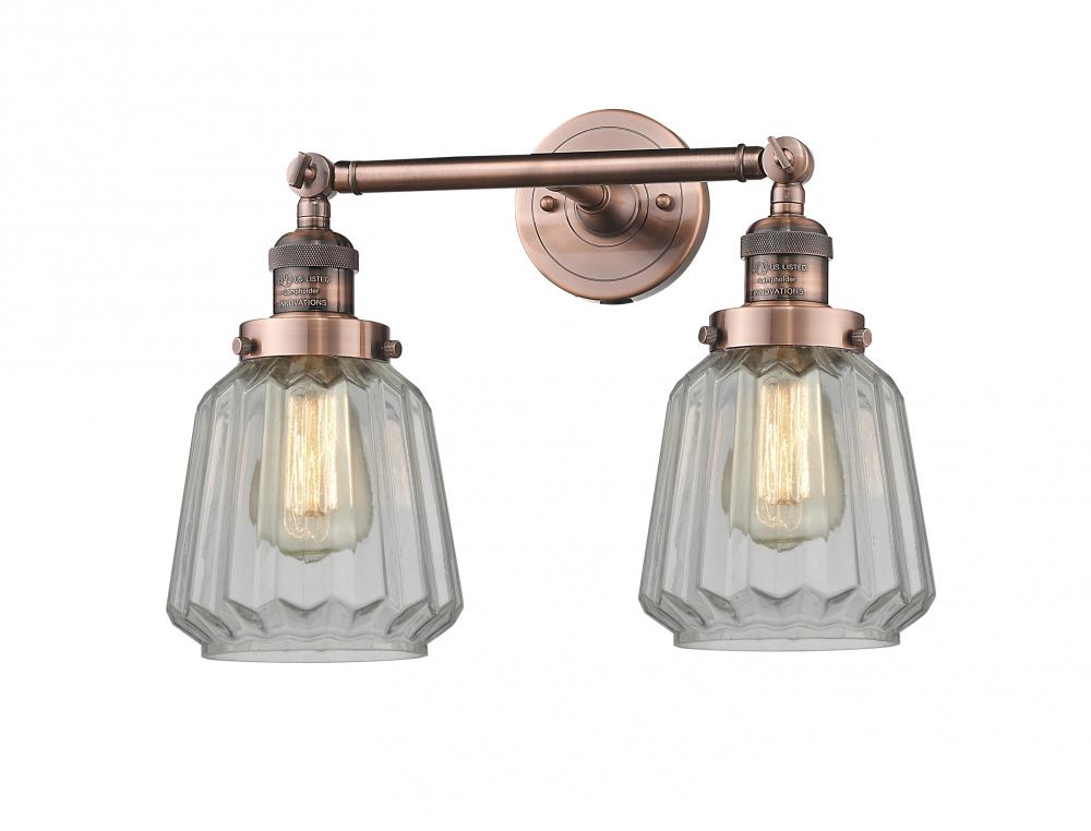Chatham - 2 Light - 16 inch - Antique Copper - Adjustable Bath Vanity Light