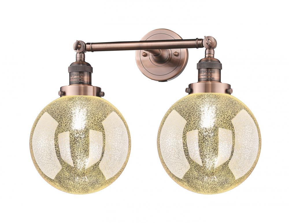 Beacon - 2 Light - 19 inch - Antique Copper - Adjustable Bath Vanity Light