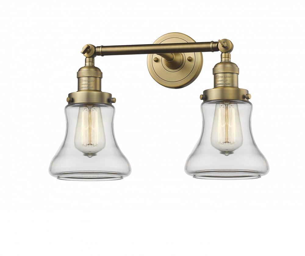 Bellmont - 2 Light - 17 inch - Brushed Brass - Adjustable Bath Vanity Light