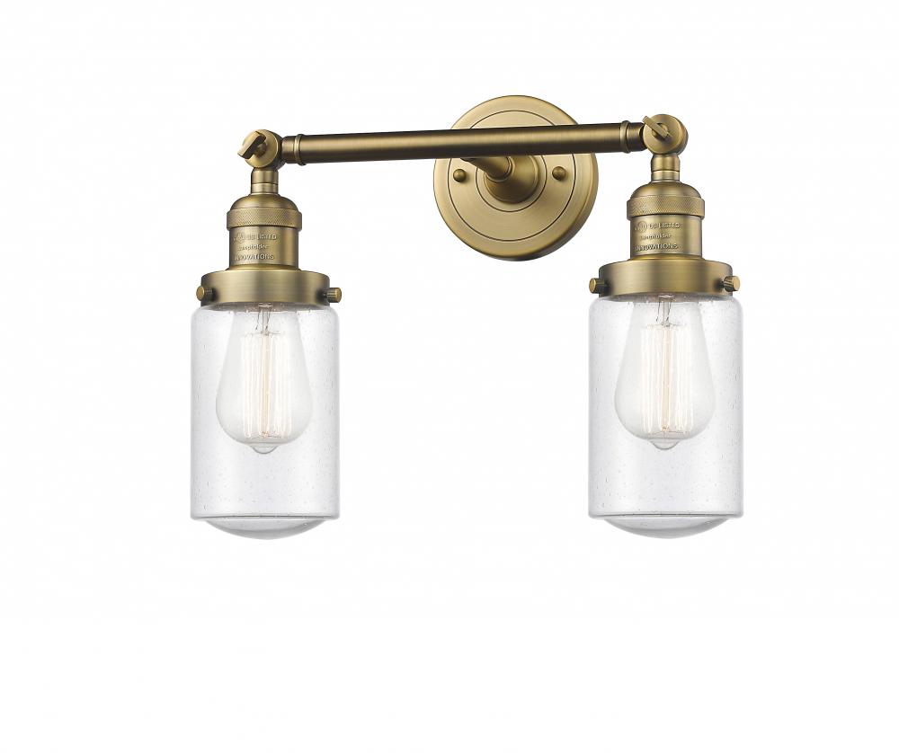 Dover - 2 Light - 14 inch - Brushed Brass - Adjustable Bath Vanity Light