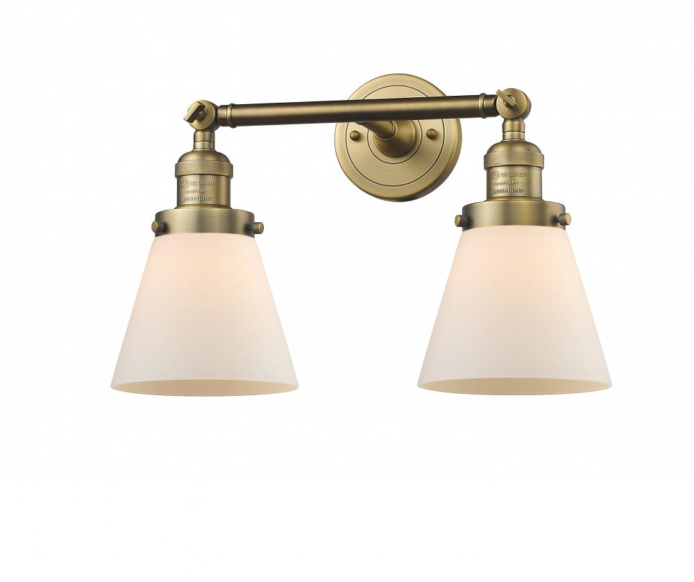Cone - 2 Light - 16 inch - Brushed Brass - Adjustable Bath Vanity Light