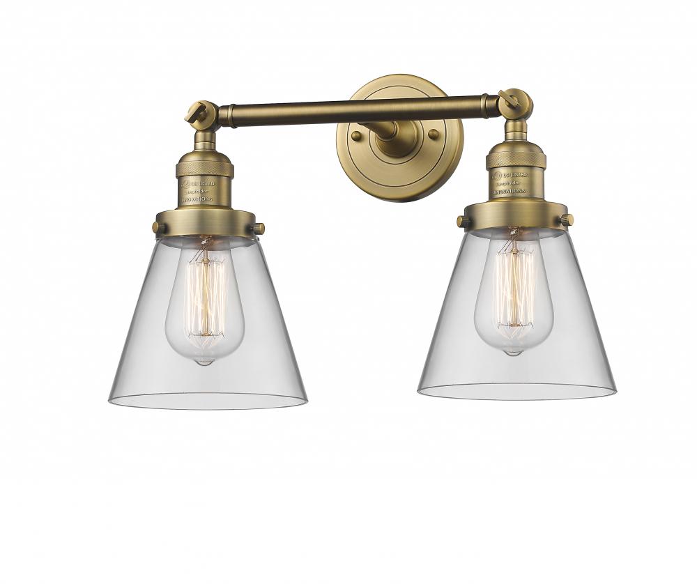 Cone - 2 Light - 16 inch - Brushed Brass - Adjustable Bath Vanity Light