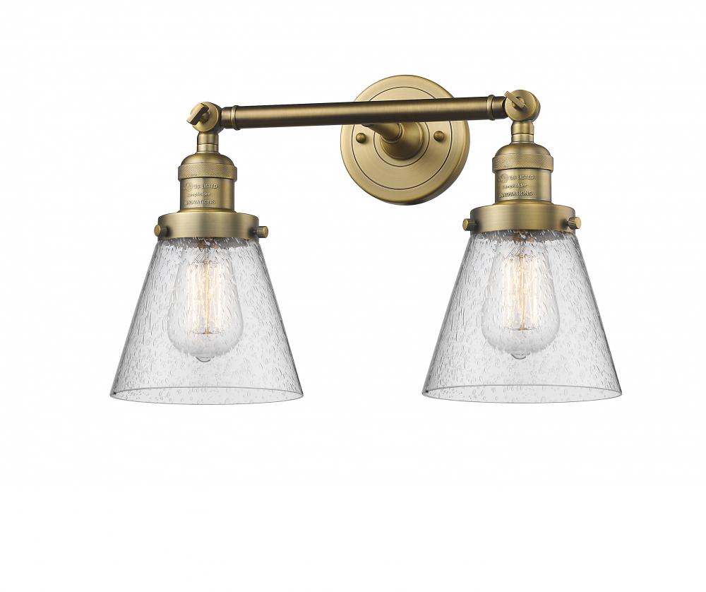 Cone - 2 Light - 16 inch - Brushed Brass - Adjustable Bath Vanity Light