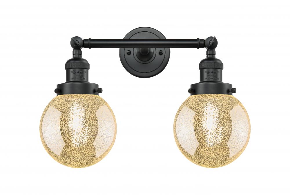 Beacon - 2 Light - 17 inch - Matte Black - Adjustable Bath Vanity Light