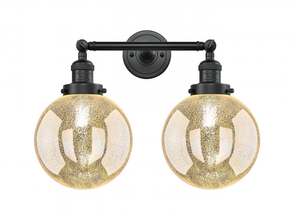 Beacon - 2 Light - 19 inch - Matte Black - Adjustable Bath Vanity Light