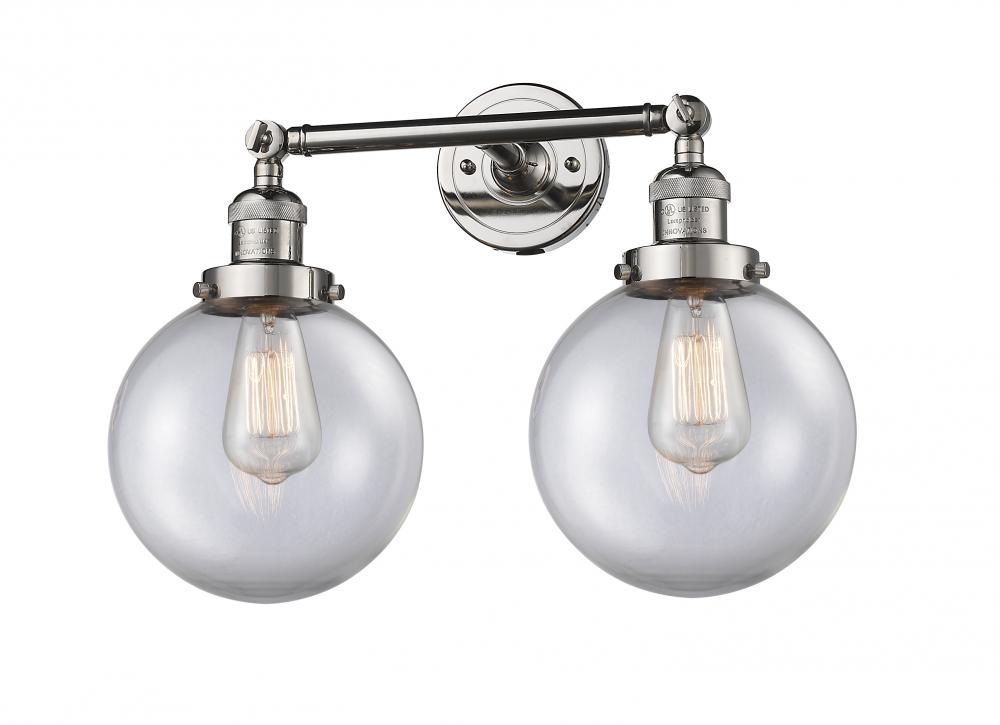 Beacon - 2 Light - 19 inch - Polished Nickel - Adjustable Bath Vanity Light