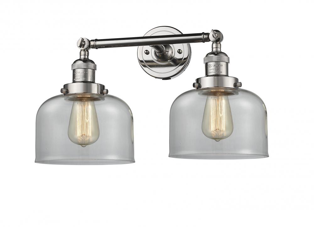 Bell - 2 Light - 19 inch - Polished Nickel - Adjustable Bath Vanity Light