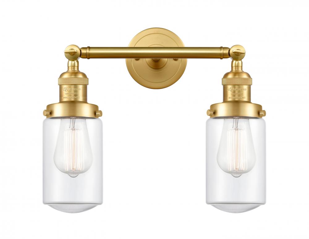 Dover - 2 Light - 14 inch - Satin Gold - Adjustable Bath Vanity Light