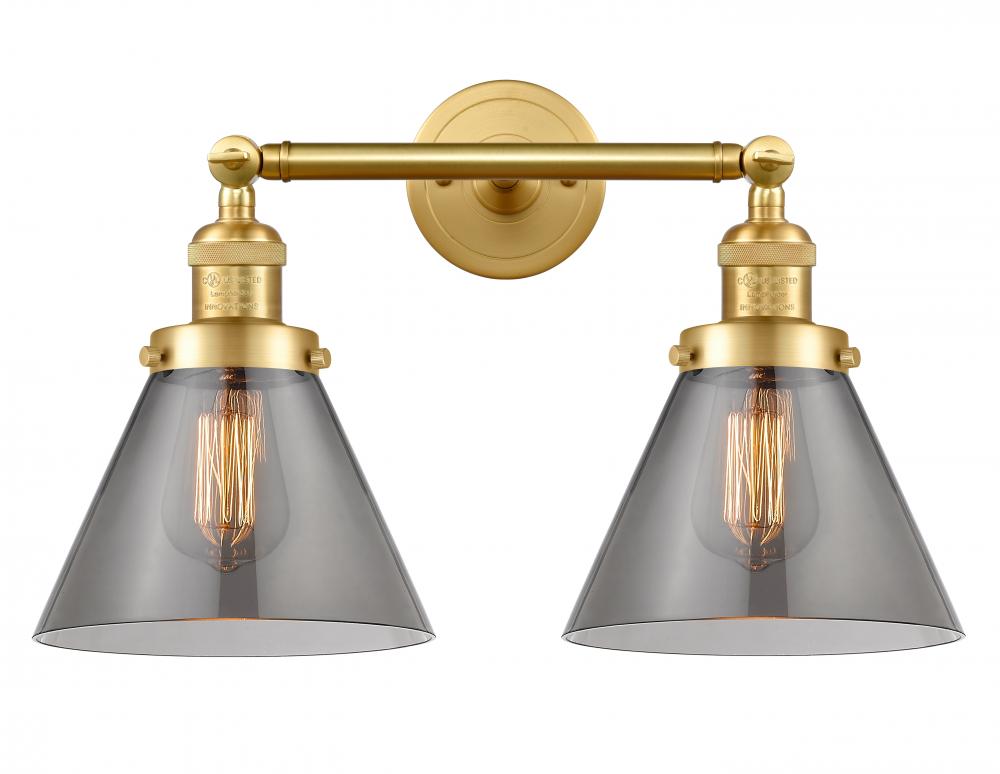 Cone - 2 Light - 18 inch - Satin Gold - Adjustable Bath Vanity Light