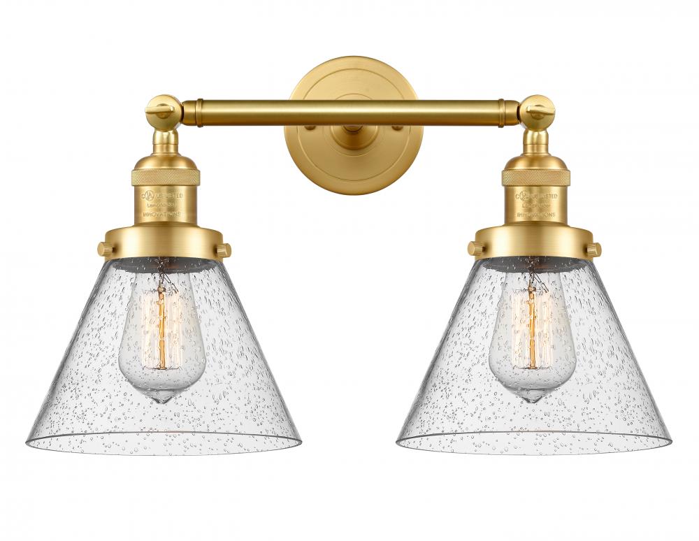 Cone - 2 Light - 18 inch - Satin Gold - Adjustable Bath Vanity Light