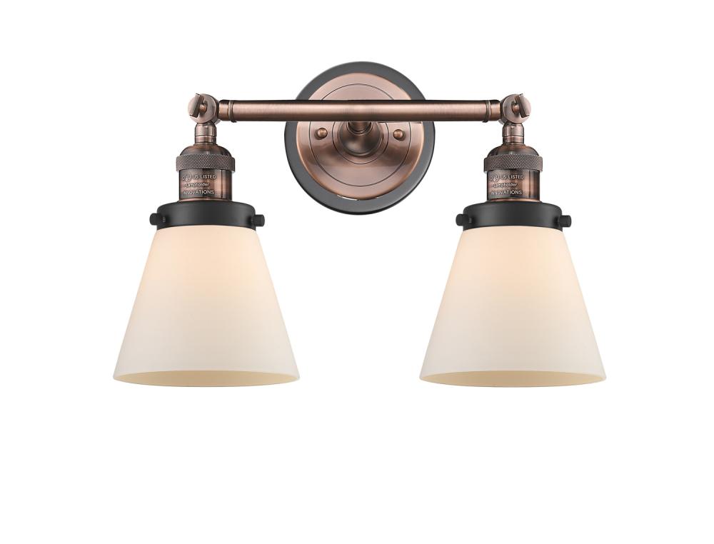 Cone - 2 Light - 16 inch - Antique Copper - Adjustable Bath Vanity Light