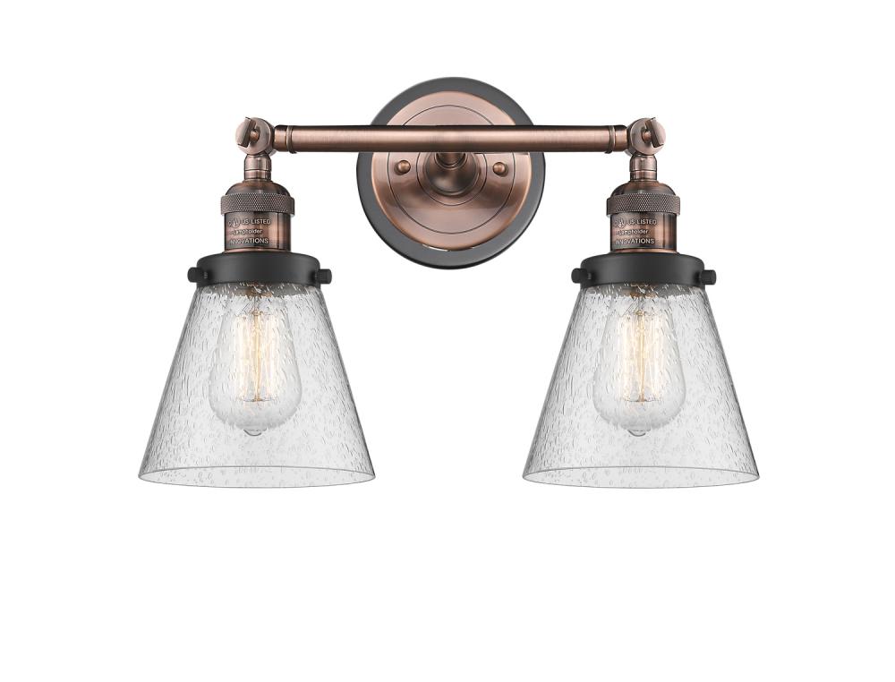 Cone - 2 Light - 16 inch - Antique Copper - Adjustable Bath Vanity Light