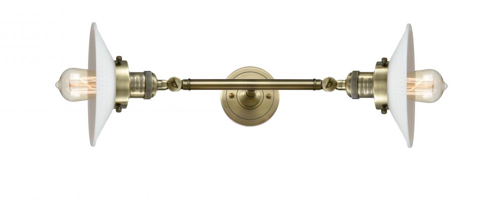 Halophane - 2 Light - 9 inch - Antique Brass - Adjustable Bath Vanity Light