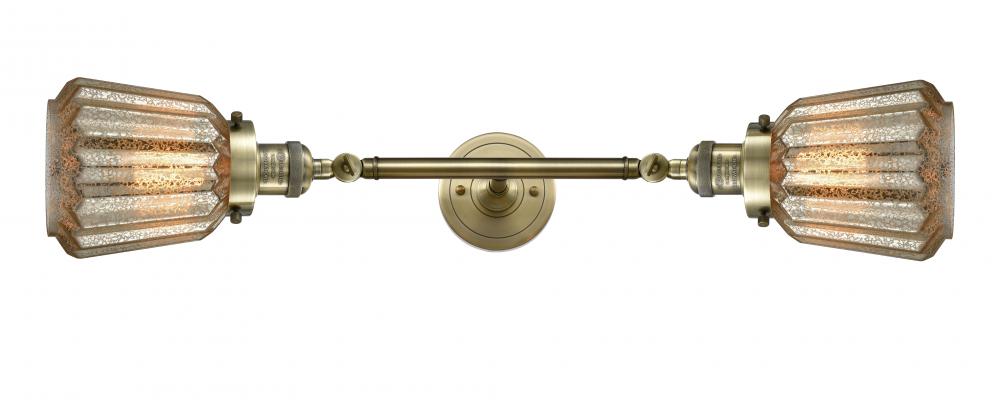 Chatham - 2 Light - 7 inch - Antique Brass - Adjustable Bath Vanity Light
