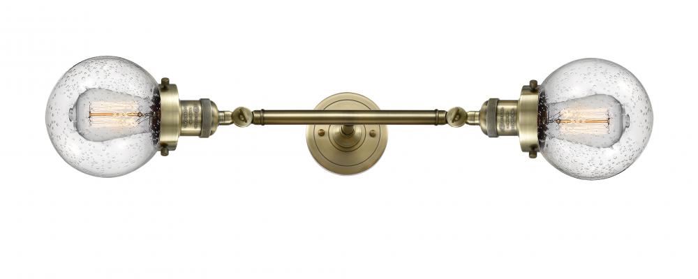 Beacon - 2 Light - 6 inch - Antique Brass - Adjustable Bath Vanity Light