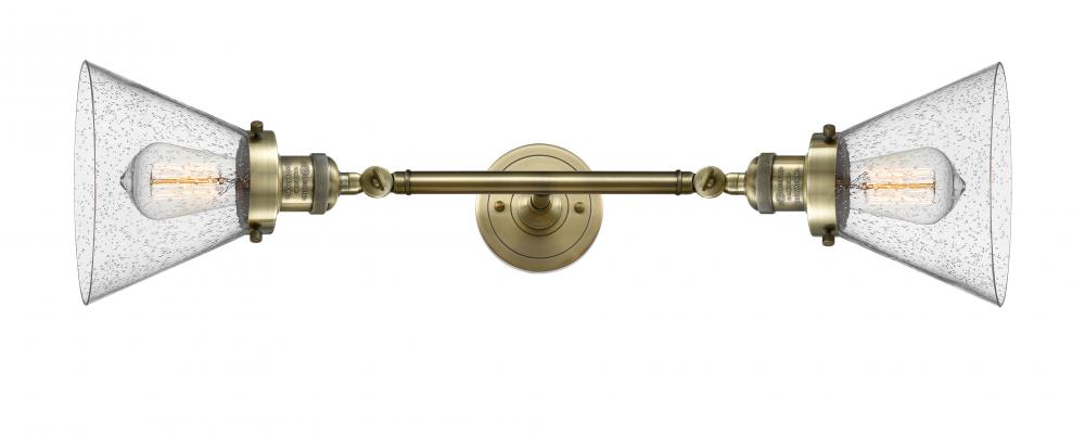 Cone - 2 Light - 8 inch - Antique Brass - Adjustable Bath Vanity Light