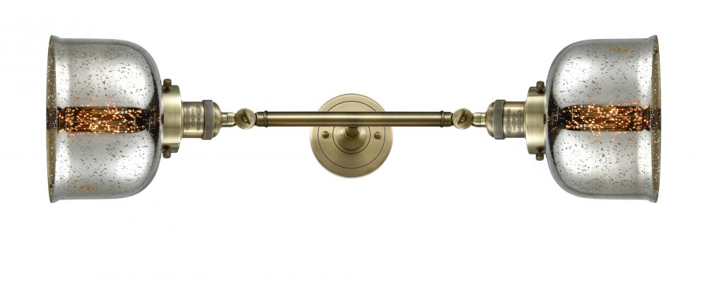 Bell - 2 Light - 8 inch - Antique Brass - Adjustable Bath Vanity Light