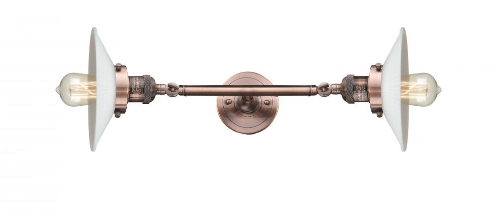 Halophane - 2 Light - 9 inch - Antique Copper - Adjustable Bath Vanity Light
