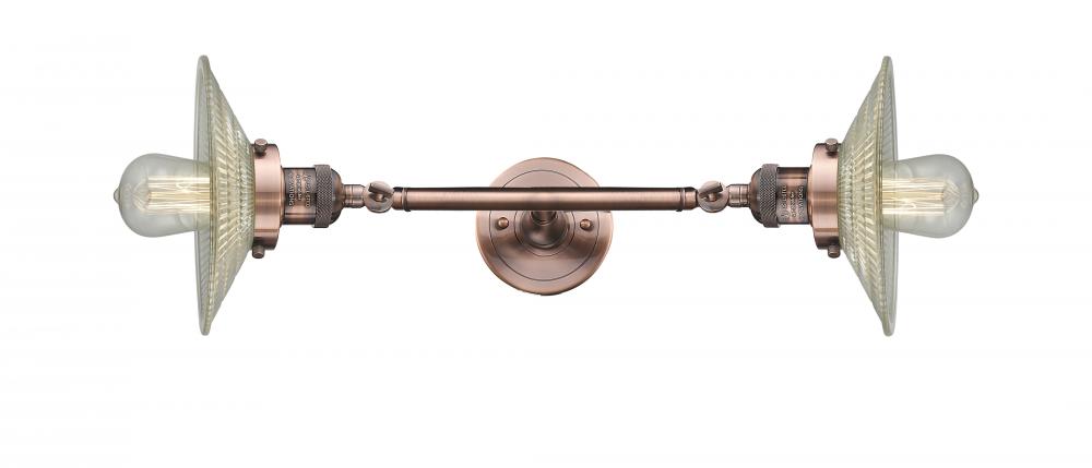Halophane - 2 Light - 9 inch - Antique Copper - Adjustable Bath Vanity Light