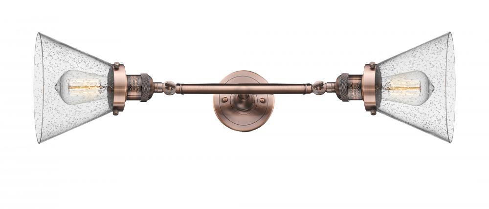 Cone - 2 Light - 8 inch - Antique Copper - Adjustable Bath Vanity Light