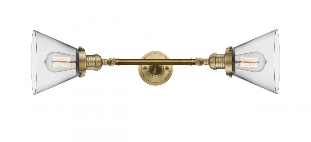Cone - 2 Light - 8 inch - Brushed Brass - Adjustable Bath Vanity Light