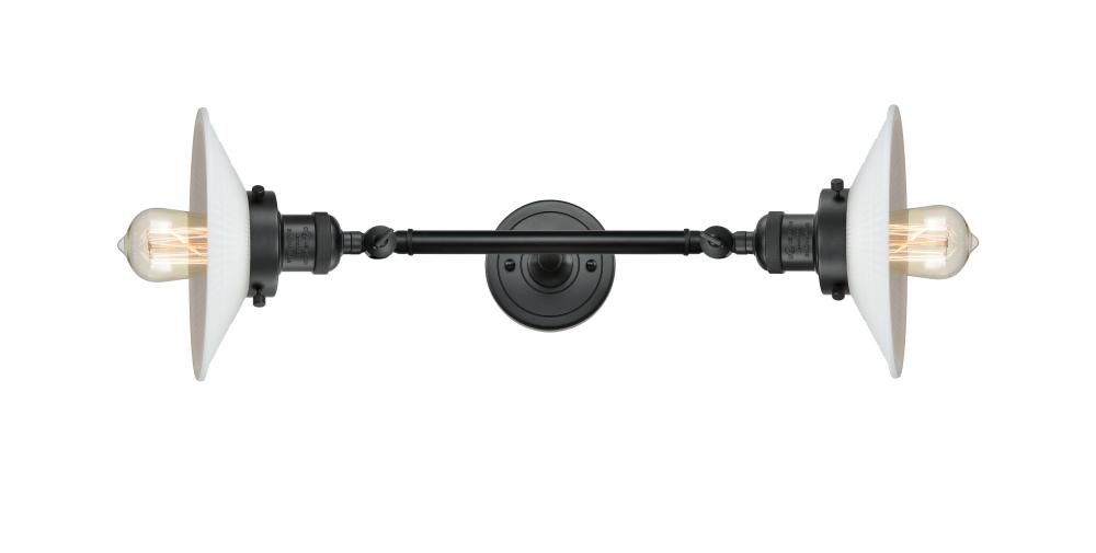Halophane - 2 Light - 9 inch - Matte Black - Adjustable Bath Vanity Light