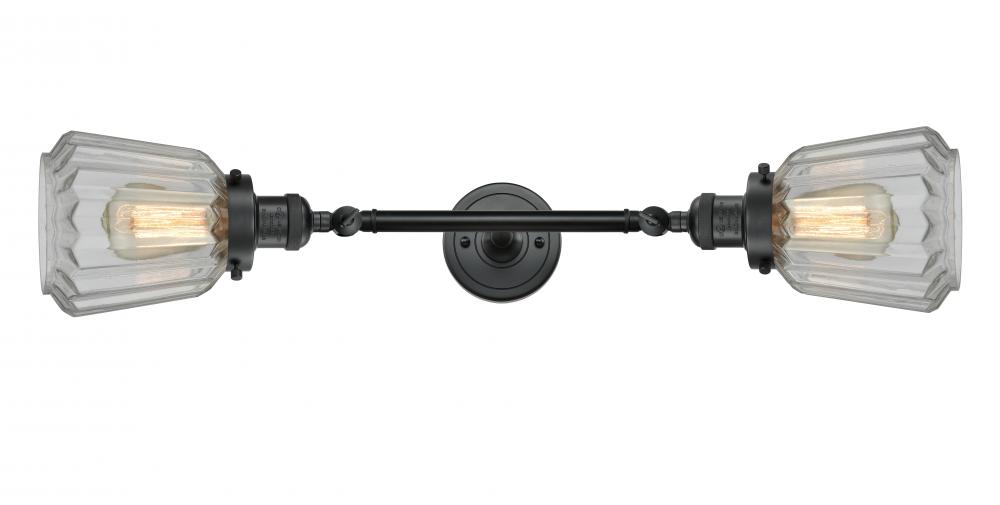 Chatham - 2 Light - 7 inch - Matte Black - Adjustable Bath Vanity Light