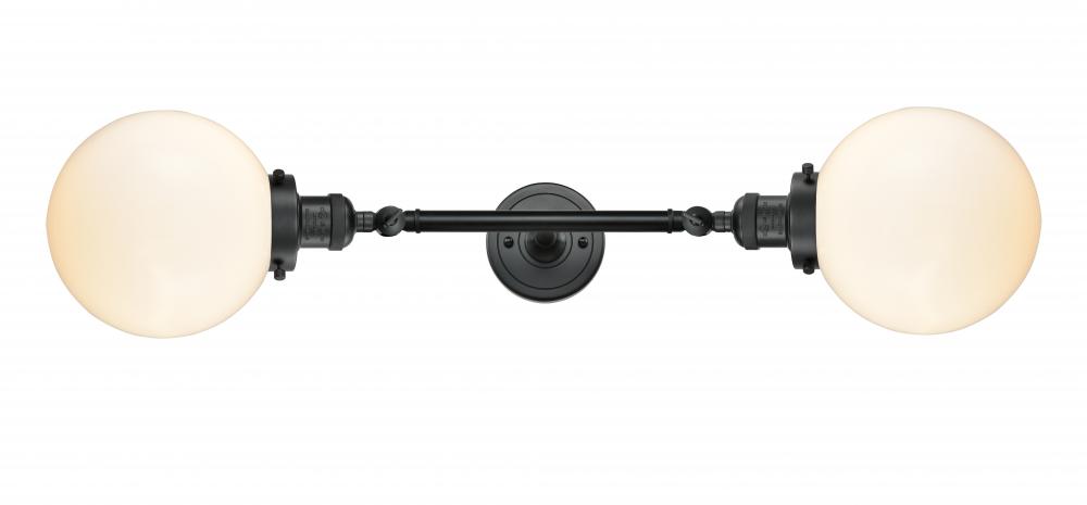 Beacon - 2 Light - 8 inch - Matte Black - Adjustable Bath Vanity Light