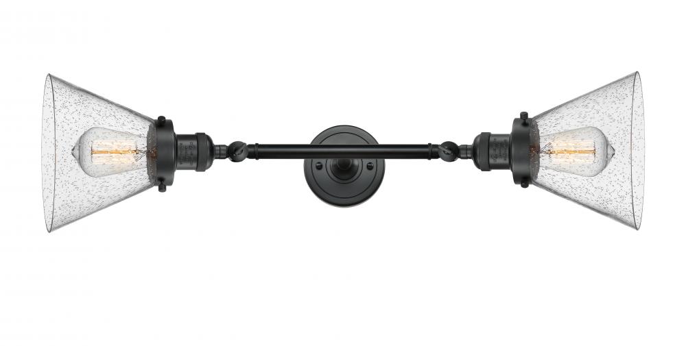 Cone - 2 Light - 8 inch - Matte Black - Adjustable Bath Vanity Light