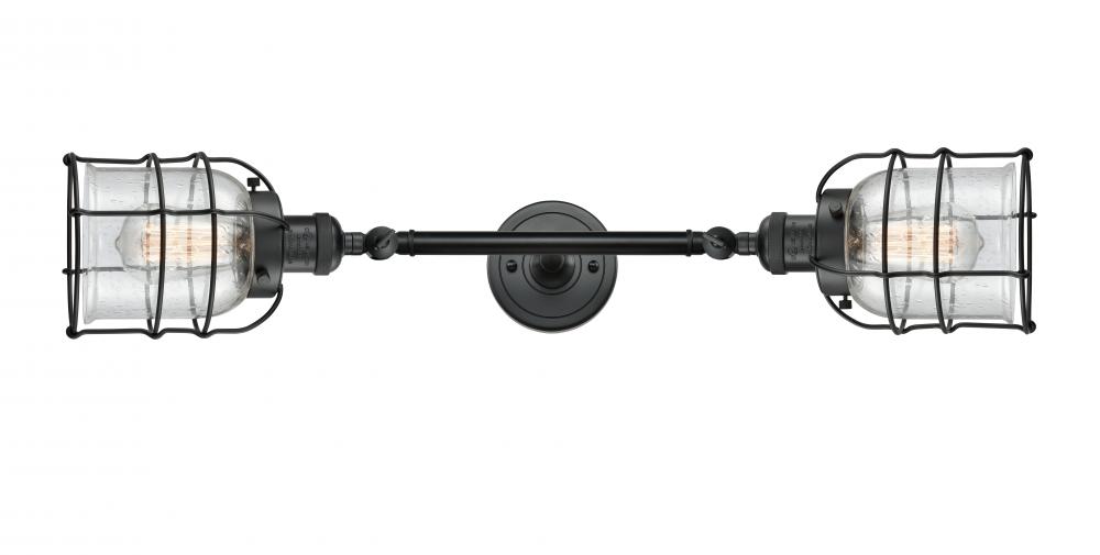 Bell Cage - 2 Light - 6 inch - Matte Black - Adjustable Bath Vanity Light