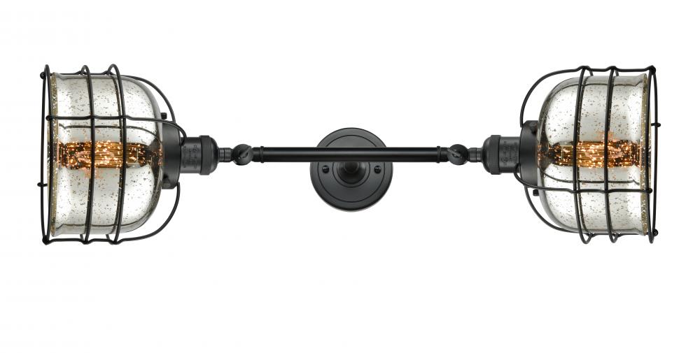 Bell Cage - 2 Light - 9 inch - Matte Black - Adjustable Bath Vanity Light