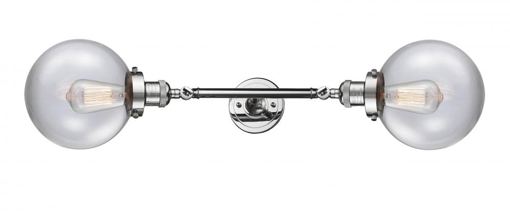 Beacon - 2 Light - 8 inch - Polished Chrome - Adjustable Bath Vanity Light