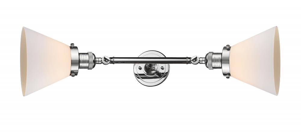 Cone - 2 Light - 8 inch - Polished Chrome - Adjustable Bath Vanity Light