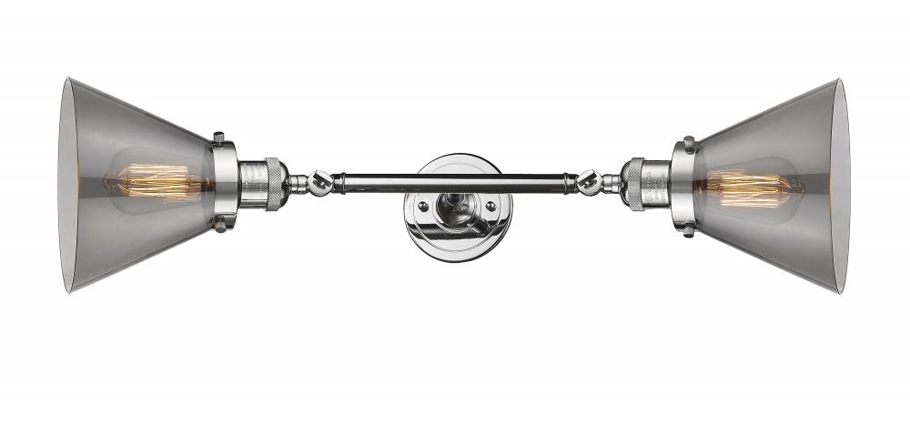 Cone - 2 Light - 8 inch - Polished Chrome - Adjustable Bath Vanity Light