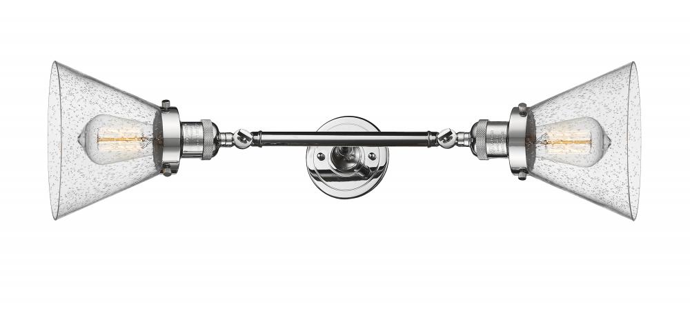 Cone - 2 Light - 8 inch - Polished Chrome - Adjustable Bath Vanity Light