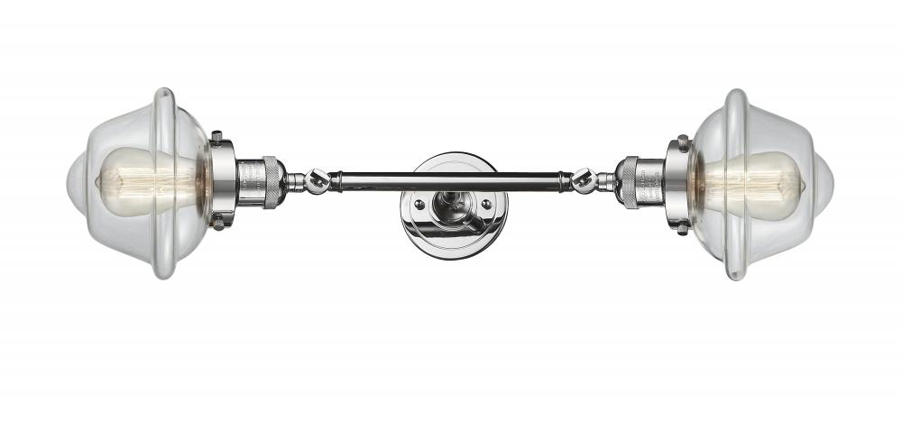 Oxford - 2 Light - 8 inch - Polished Chrome - Adjustable Bath Vanity Light