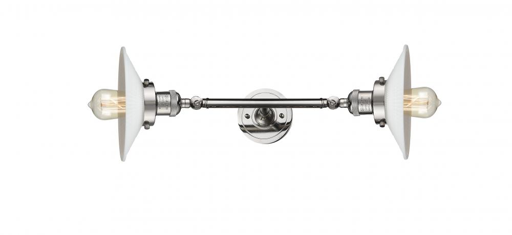 Halophane - 2 Light - 9 inch - Polished Nickel - Adjustable Bath Vanity Light