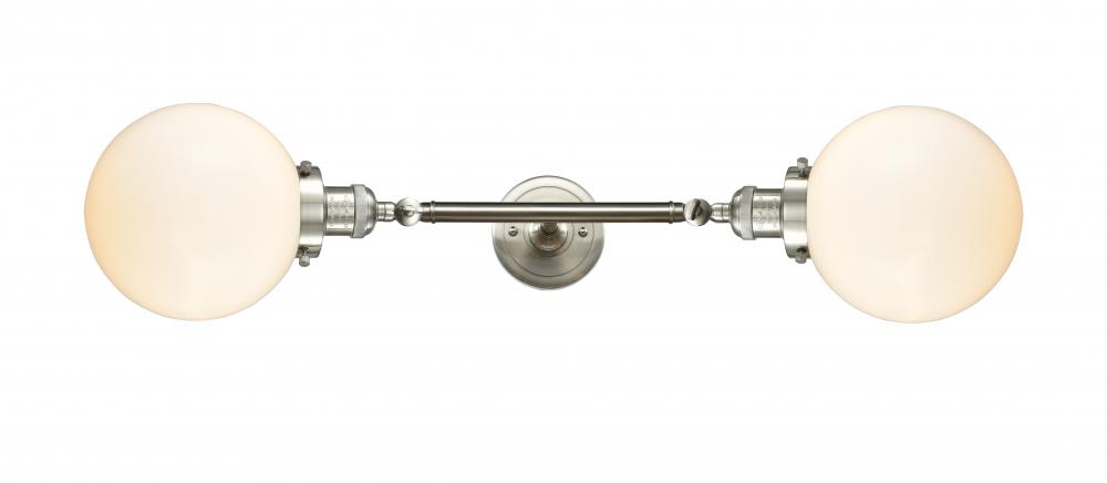 Beacon - 2 Light - 8 inch - Brushed Satin Nickel - Adjustable Bath Vanity Light