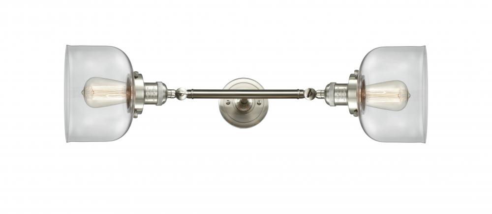 Bell - 2 Light - 8 inch - Brushed Satin Nickel - Adjustable Bath Vanity Light
