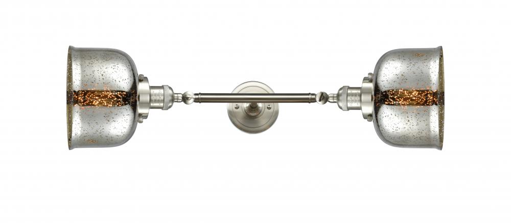 Bell - 2 Light - 8 inch - Brushed Satin Nickel - Adjustable Bath Vanity Light