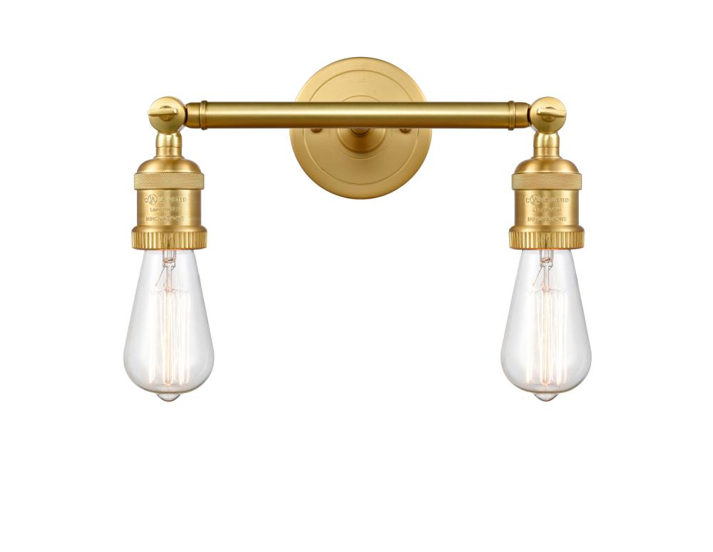 Bare Bulb - 2 Light - 11 inch - Satin Gold - Adjustable Bath Vanity Light