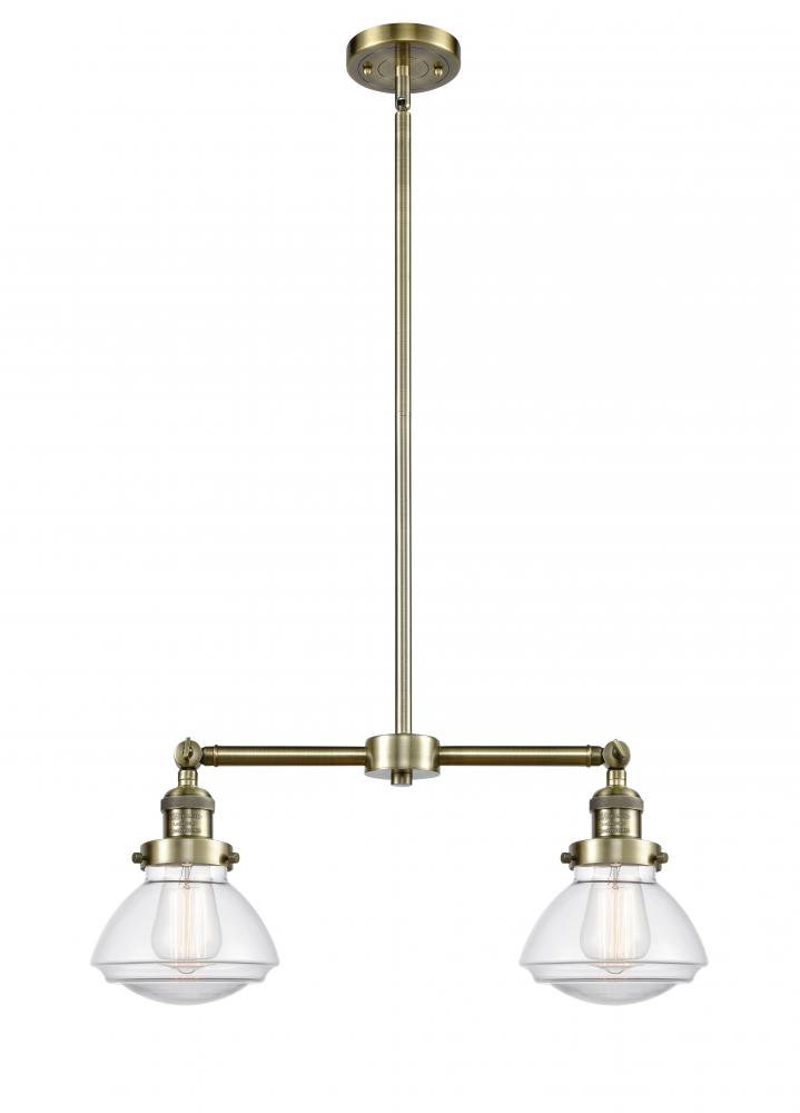 Olean - 2 Light - 22 inch - Antique Brass - Stem Hung - Adjustable Island Light