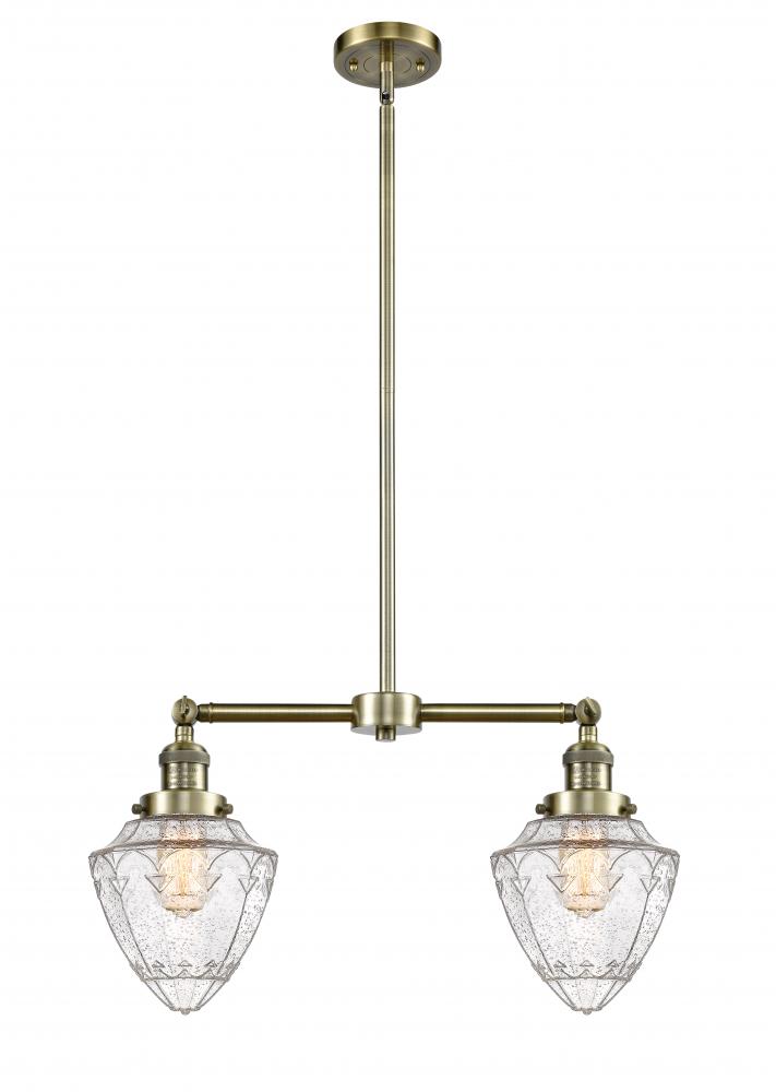 Bullet - 2 Light - 24 inch - Antique Brass - Stem Hung - Adjustable Island Light