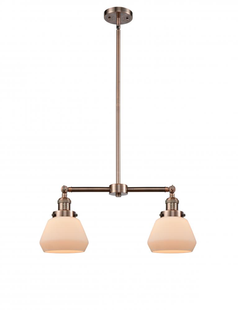 Fulton - 2 Light - 21 inch - Antique Copper - Stem Hung - Adjustable Island Light