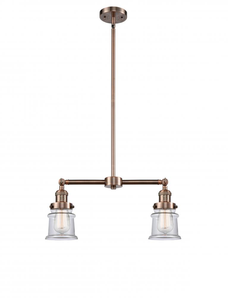 Canton - 2 Light - 21 inch - Antique Copper - Stem Hung - Adjustable Island Light